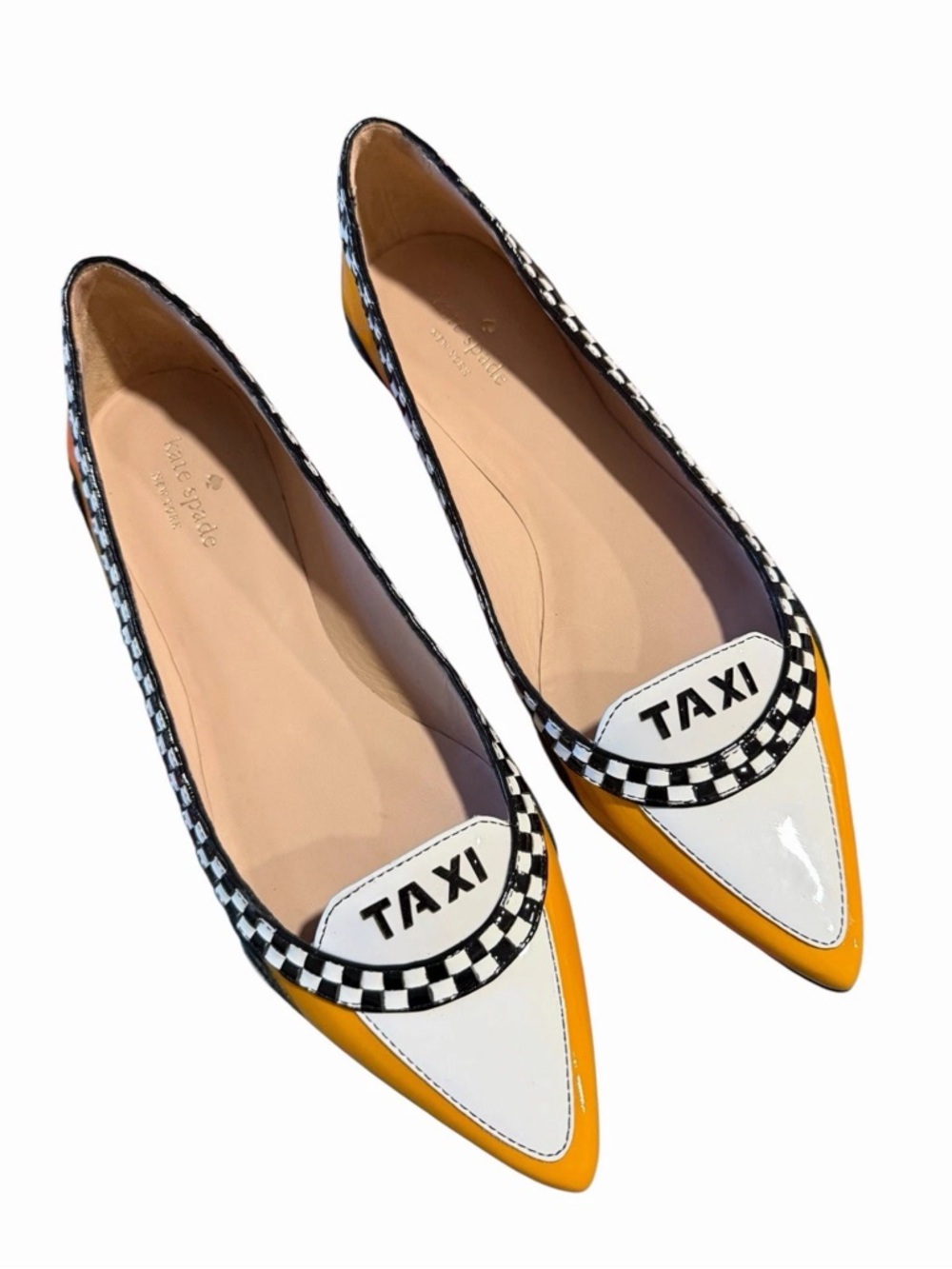 💗 Kate Spade Taxi Cab Flats Patent Leather Yellow Size 10